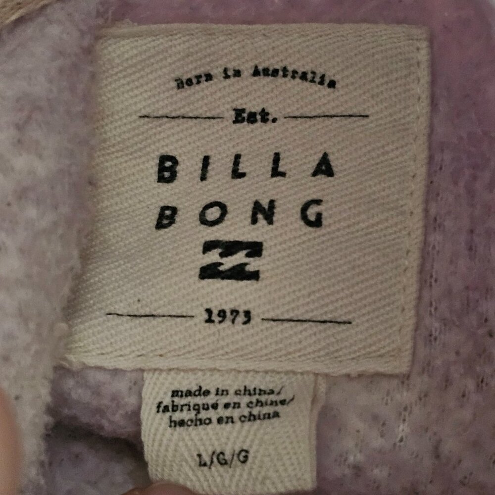 Billabong Sherpa Fleece Pullover Womens Large Lavender Creame Stripe 1/4 Zip - Picture 5 of 14